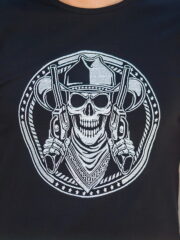 Чоловіча футболка SKULL з вишивкою «Череп з револьвером»