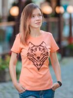 Футболка жіноча BATIAR персикова з вишивкою Лис